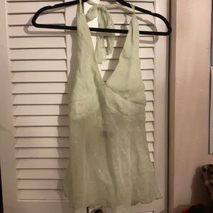 vintage mesh green halter top